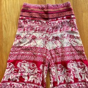 Red Elephant Boho Palazzo Pants